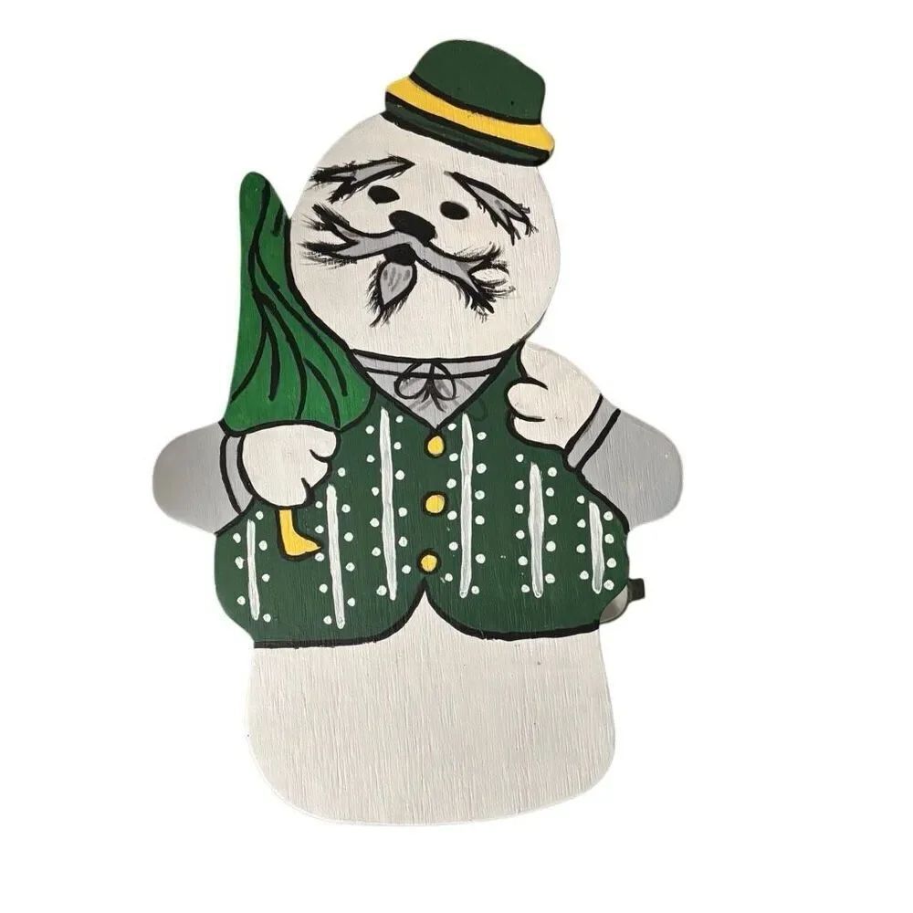 Sam The Snowman Wooden Hand Painted Rudolph Christmas Character